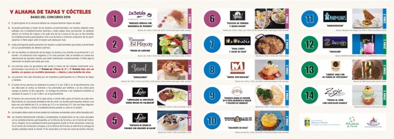 <span style='color:#780948'>ARCHIVED</span> - 8th to 17th November 2019 Alhama de Murcia Tapas Route