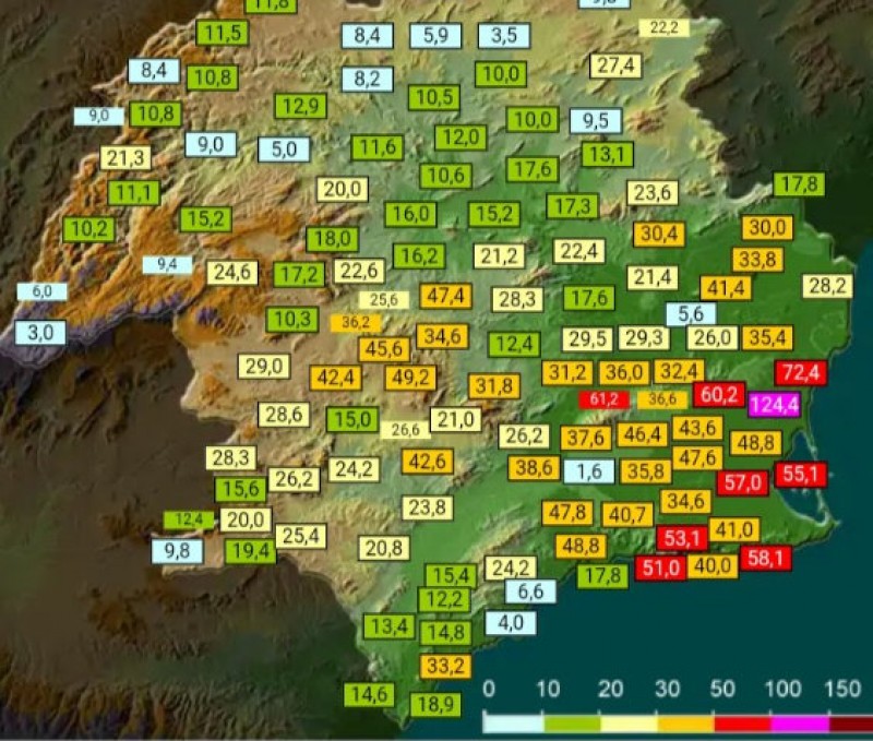 <span style='color:#780948'>ARCHIVED</span> - 124 millimetres of rain in Los Alcázares in 24 hours say the CHS