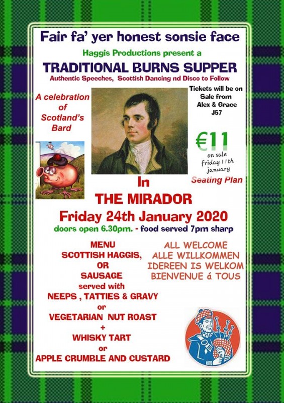 <span style='color:#780948'>ARCHIVED</span> - Friday 24th January Burns Night at Caravanning La Manga