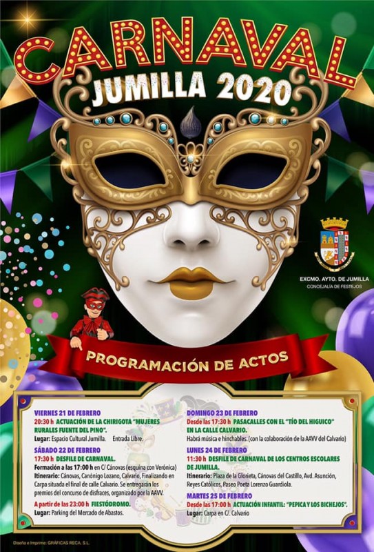 <span style='color:#780948'>ARCHIVED</span> - 21st to 25th February Carnival in Jumilla 2020
