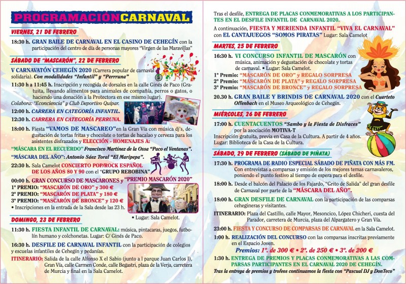 <span style='color:#780948'>ARCHIVED</span> - 22nd to 29th February Carnival in Cehegín