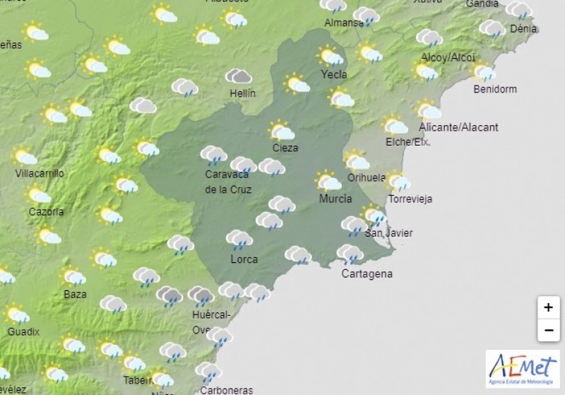 <span style='color:#780948'>ARCHIVED</span> - Slightly cooler weekend ahead with possibility of rain on Sunday for Murcia Region