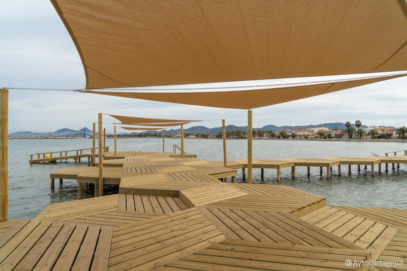 <span style='color:#780948'>ARCHIVED</span> - Five bathing platforms installed in the Mar Menor