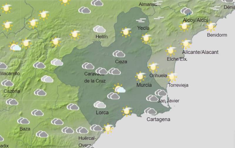 More rain than sun in Murcia this Constitution week: Weather forecast December 5-11