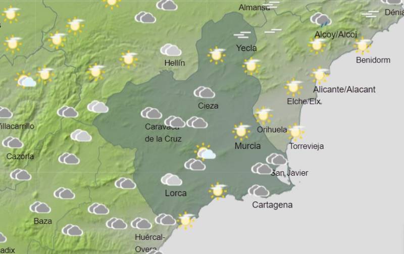 <span style='color:#780948'>ARCHIVED</span> - More rain than sun in Murcia this Constitution week: Weather forecast December 5-11