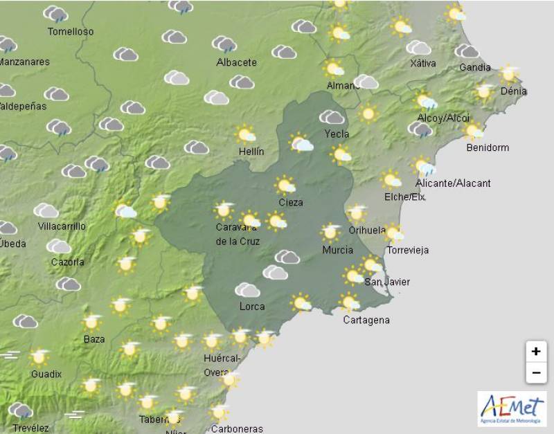 Unsettled weather all weekend: Murcia forecast Mar 28-31