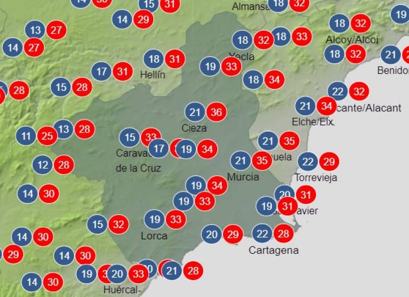 What to expect from the Murcia weather forecast this week: June 24-30