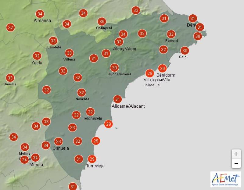 Weekend of sunshine and high temps: Alicante weather forecast July 25-28