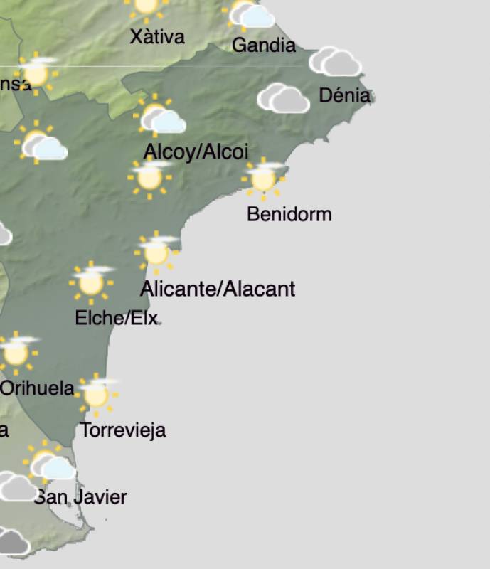 Alicante weather forecast January 2-5: Sunshine all weekend