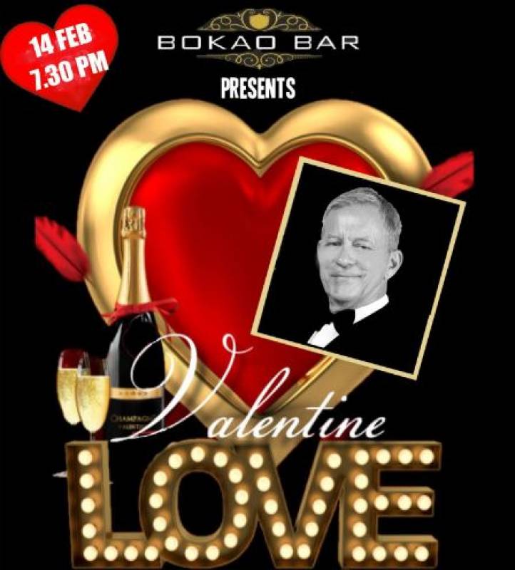 February 14 Valentine's Day dinner and music at Bokao Bar, Condado de Alhama