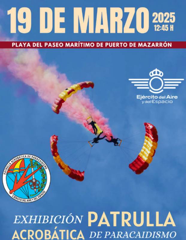 March 19 Parachute aerobatics display in Puerto de Mazarron