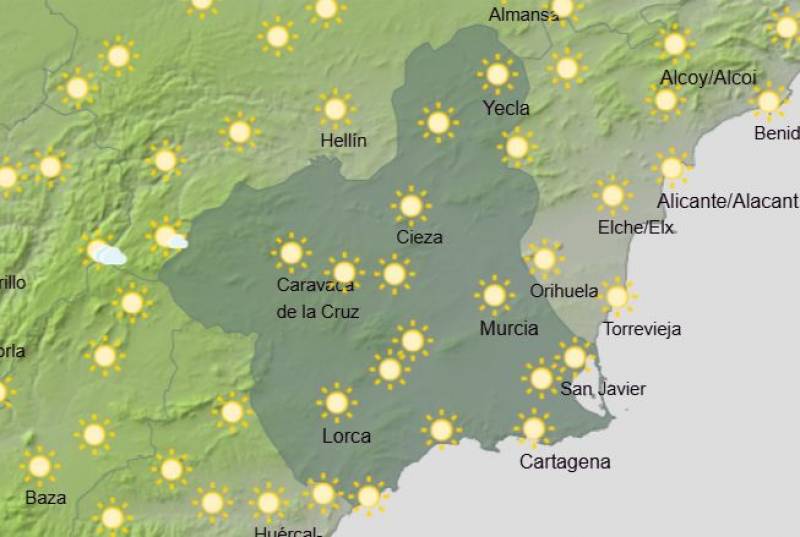 Temperatures rise over 30 degrees this weekend: Murcia weather forecast April 24-27