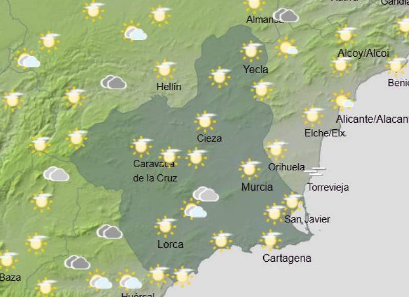 Temperatures rise over 30 degrees this weekend: Murcia weather forecast April 24-27
