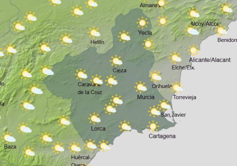 Temperatures rise over 30 degrees this weekend: Murcia weather forecast April 24-27