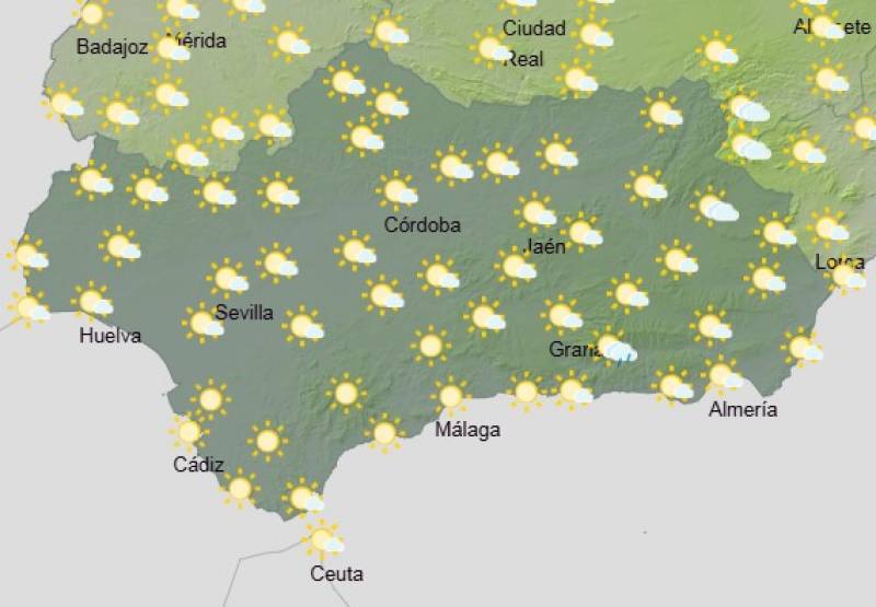 Andalucía weekend weather forecast April 24–27: Warm sunshine, a few clouds and possible showers