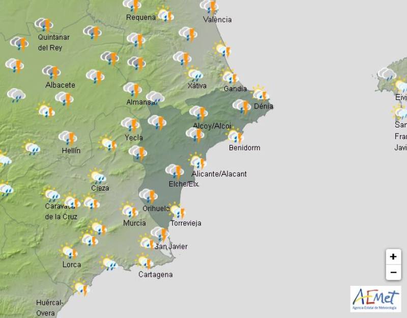 Alicante weather forecast May 5-8: Very mixed week ahead