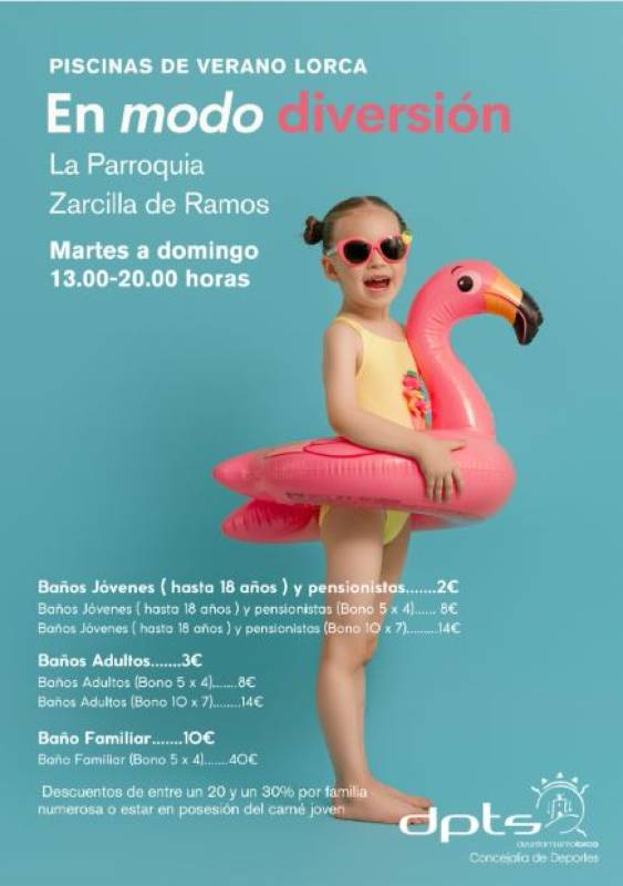 Lorca public swimming pools open for summer on July 1