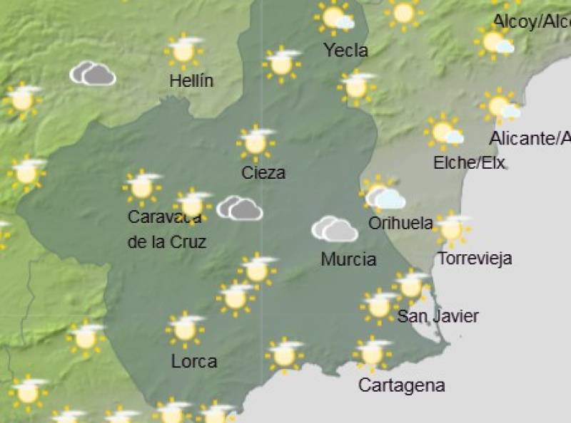 Orange alert for rain and calima: Murcia weekend weather forecast November 13-16