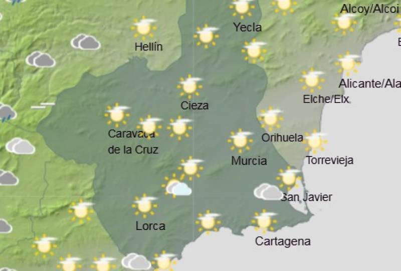 Winds pick up and temperatures dip: Murcia weekly weather forecast November 24-27