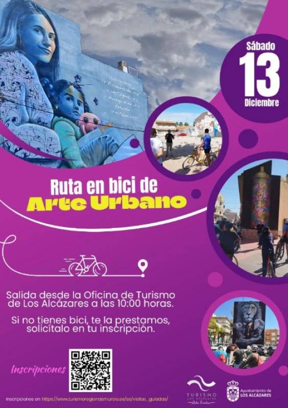 December 13 Free guided cycling tour of open-air urban art in Los Alcazares