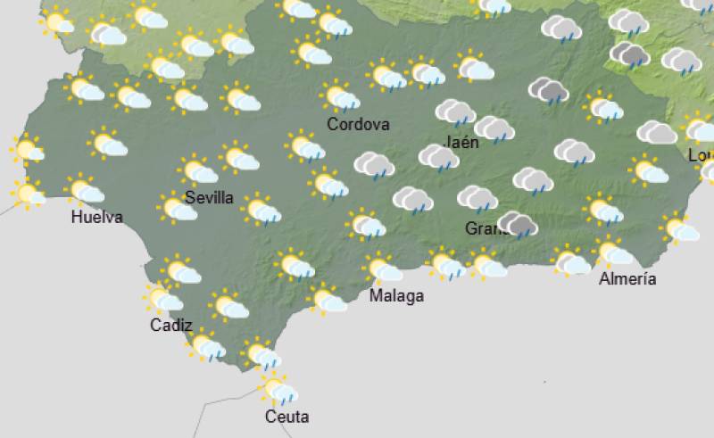 Andalucía weekend weather forecast December 18-21: Cloudy skies, some rain and breezy Atlantic fronts