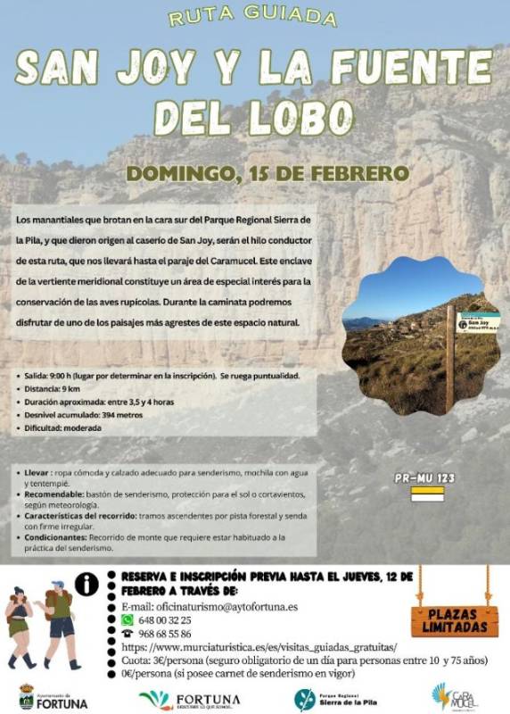 February 15 Guided hike in the Sierra de la Pila near Fortuna