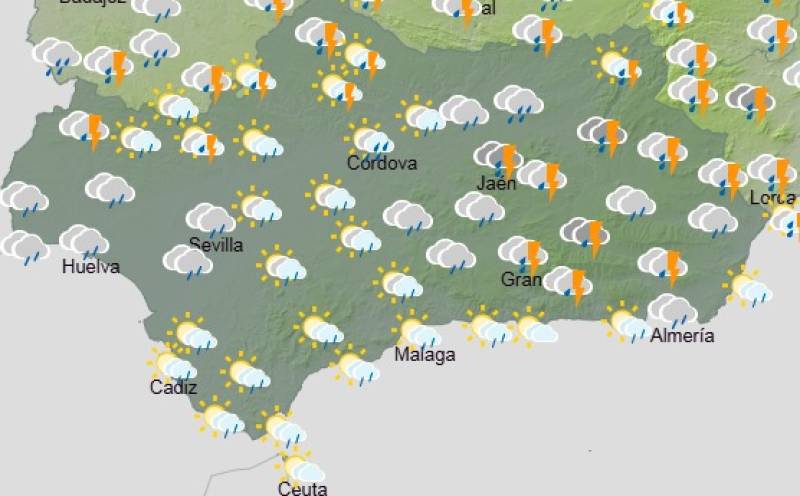 Andalucía weekly weather forecast March 2-5: Wet, windy spells with dust and some sunshine