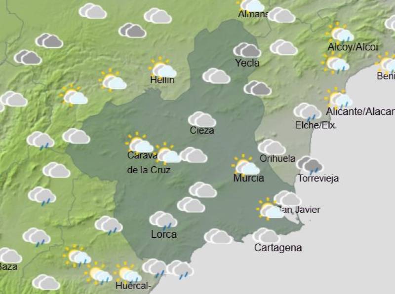 Rain on Saturday, but much drier overall: Murcia weekend weather forecast March 12-15