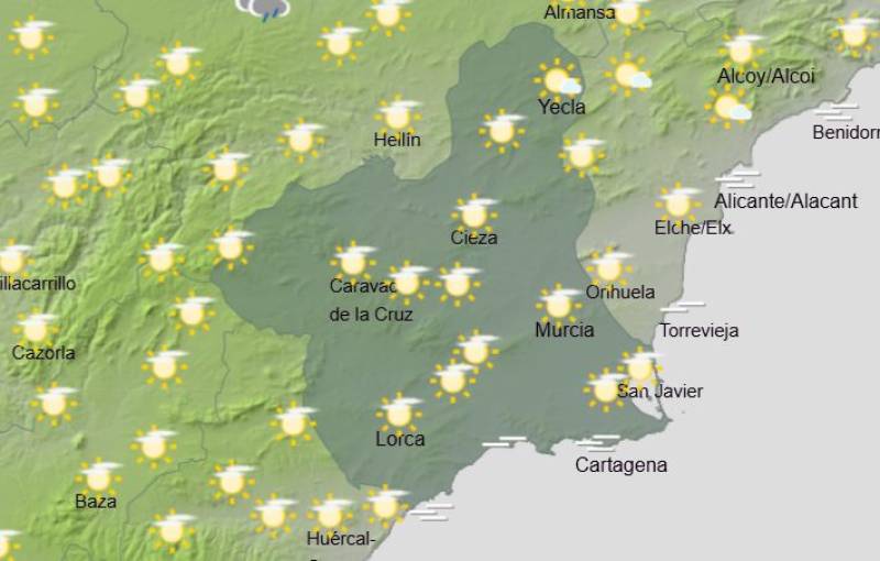 Murcia weekly weather forecast April 20-23: The early summer temperatures continue